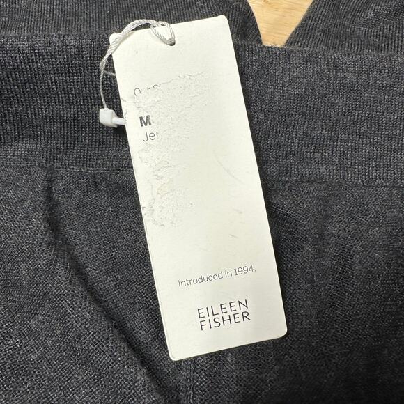 Eileen Fisher WOOL Charcoal Cropped Pants - Picture 7 of 11